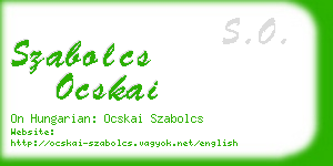 szabolcs ocskai business card